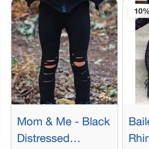 Bailey’s Blossoms boutique black distressed leggings!